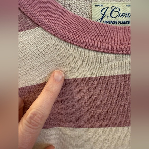 J.Crew Vintage cotton terry relaxed-fit pullover in rugby stripe size XS - Picture 4 of 11